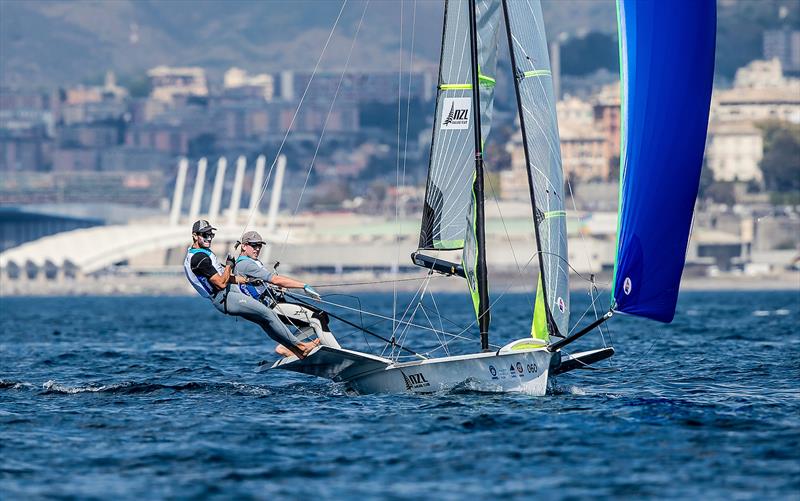 Peter Burling and Blair Tuke- 49er - NZL- Day 6 - Hempel Sailing World Cup - Genoa - April 2019 photo copyright Jesus Renedo / Sailing Energy taken at Yacht Club Italiano and featuring the 49er class