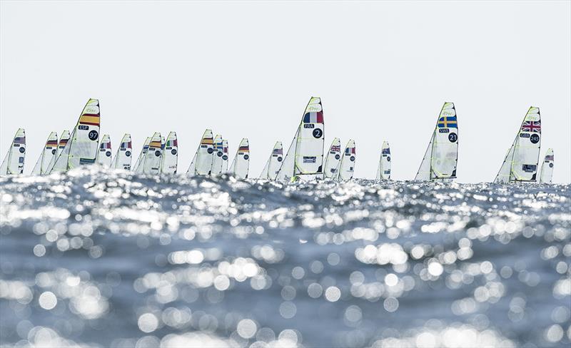 49er fleet - 2019 Volvo 49er, 49erFX and Nacra 17 European Championships photo copyright Lloyd Images taken at Weymouth & Portland Sailing Academy and featuring the 49er class