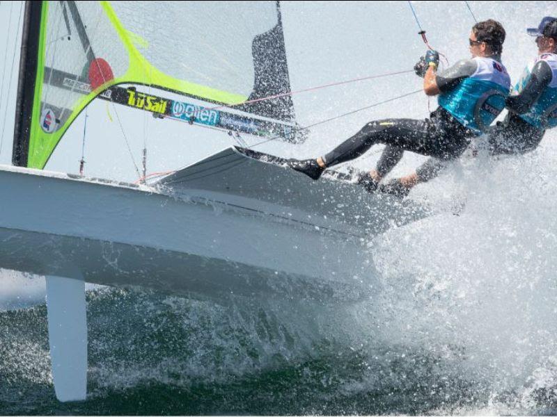 Diego Botin and Iago Marra take Bronze at the 49er European Championship 2019 photo copyright Mark Lloyd / www.lloydimages.com taken at Weymouth & Portland Sailing Academy and featuring the 49er class