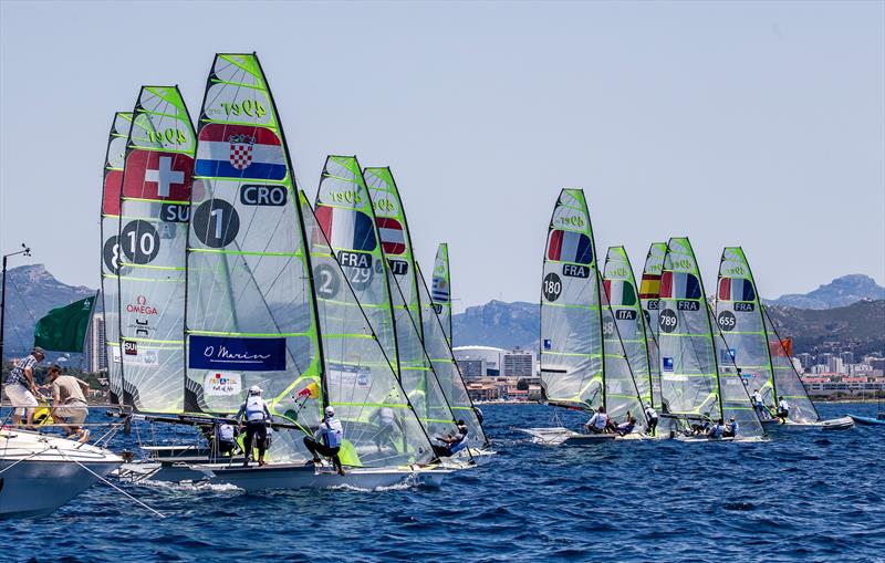 Hempel World Cup Series Final day 1 in Marseille, France photo copyright Sailing Energy / World Sailing taken at  and featuring the 49er class