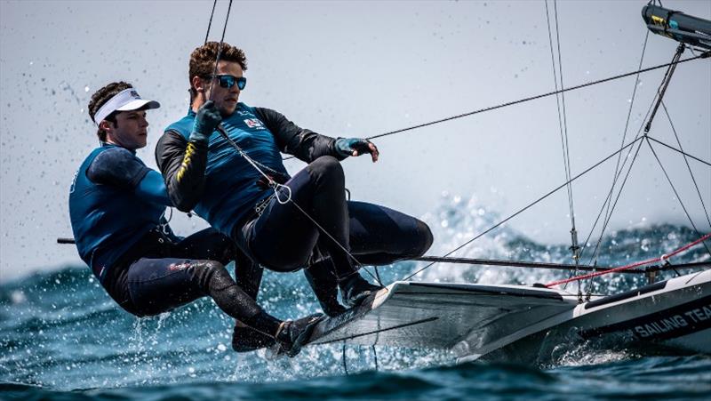 James Peters and Fynn Sterritt, 49er - Kiel Week 2019 photo copyright Nick Dempsey / RYA taken at Kieler Yacht Club and featuring the 49er class