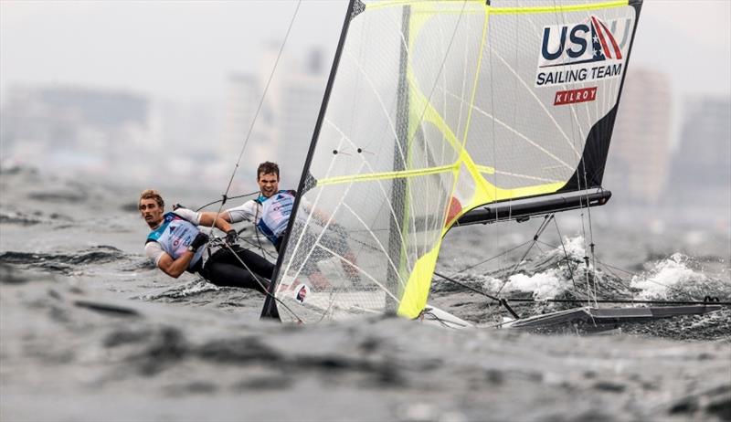 U.S. Men's 49er, Andrew Mollerus and Ian MacDiarmid - Hempel World Cup Series Enoshima day 4 photo copyright Pedro Martinez / Sailing Energy / World Sailing taken at  and featuring the 49er class
