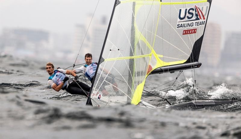 U.S. Men's 49er, Andrew Mollerus and Ian MacDiarmid - Hempel World Cup Series Enoshima day 4 - photo © Pedro Martinez / Sailing Energy / World Sailing