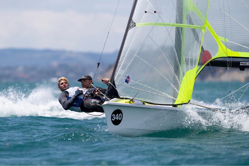 Day 1,  49er World Championships presented by Hyundai - December 3, 2019, Auckland NZ photo copyright Matias Capizzano taken at Royal Akarana Yacht Club and featuring the 49er class