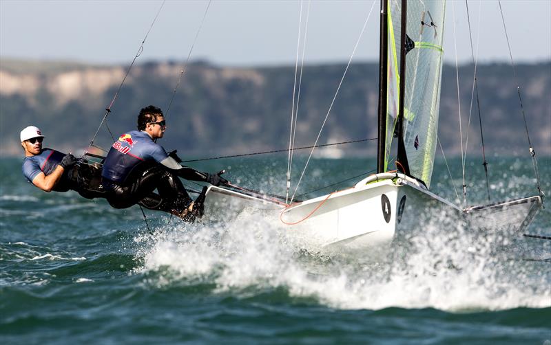 Erik Heil and Thomas Ploessel (GER) Day 1,  49er World Championships presented by Hyundai - December 3, 2019, Auckland NZ photo copyright Pedro Martinez / Sailing Energy taken at Royal Akarana Yacht Club and featuring the 49er class