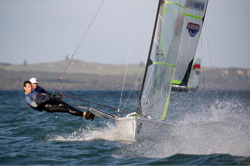 Day 1,  49er World Championships presented by Hyundai - December 3, 2019, Auckland NZ photo copyright Matias Capizzano taken at Royal Akarana Yacht Club and featuring the 49er class