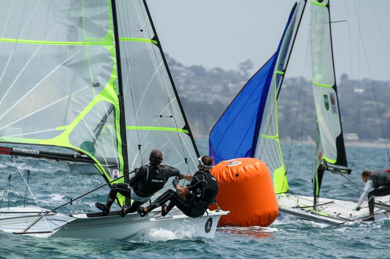 Logan Dunning Beck & Oscar Gunn (NZL) - 49er - Hyundai Worlds - Day 4 , December 6, , Auckland NZ - photo © Richard Gladwell / Sail-World.com