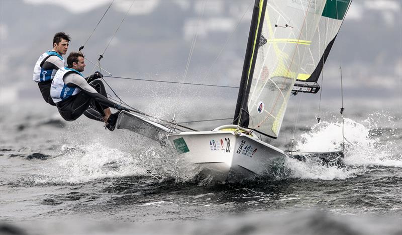 World Cup Series Enoshima 2019 - Joel Turner front Tom Needham helm credit World Sailing - Sailing Energy photo copyright Pedro Martinez / Sailing Energy / World Sailing taken at  and featuring the 49er class