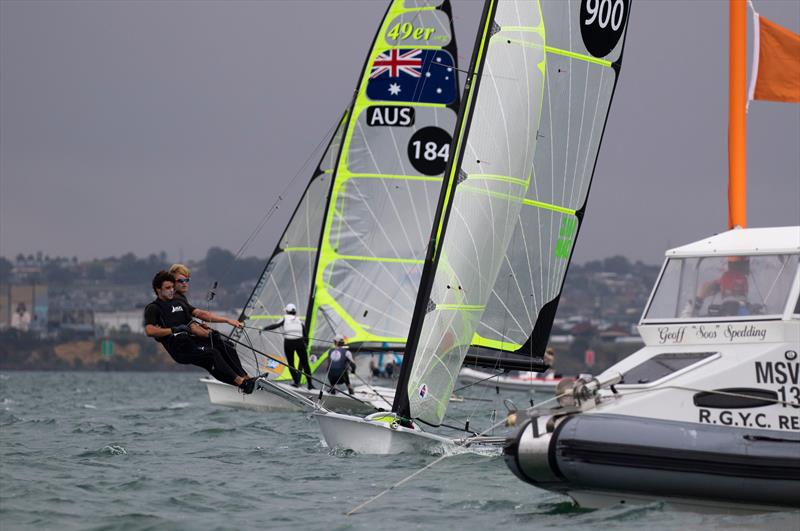 Sam Bacon and Henry Gautrey (NZL) -  49er - Day 3 - 2020 World Championships - Royal Geelong Yacht Club - February 2020 - photo © Bill Phillips