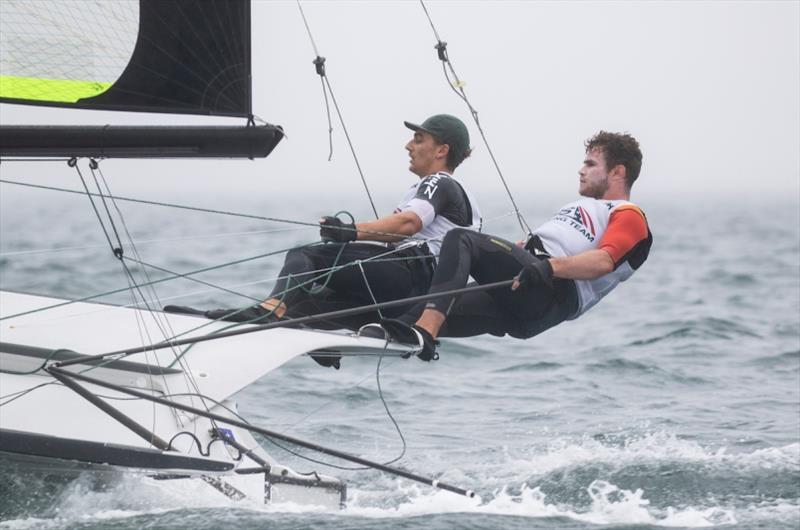Andrew Mollerus and Ian MacDiarmid - 49er, 49er FX & Nacra 17 2020 World Championships, day 3 photo copyright Adam Mustill taken at Royal Geelong Yacht Club and featuring the 49er class
