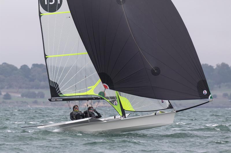 Sam Morgan and Pat Morgan - 49er - Day 4 - 2020 World Championships - Royal Geelong Yacht Club - February 2020 photo copyright Bill Phillips taken at Royal Geelong Yacht Club and featuring the 49er class