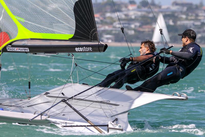 Peter Burling and Blair Tuke - 49er - Hyundai World Championships, Oceania Championship, Day 1, November 25, 2019, Royal Akarana Yacht Club photo copyright Richard Gladwell / Sail-World.com taken at Takapuna Boating Club and featuring the 49er class