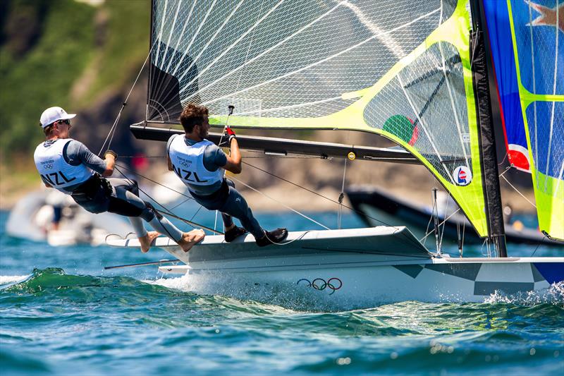 Peter Burling and Blair Tuke practicing off Enoshima ahead of Tokyo2020 Olympic Regatta - photo © Sailing Energy