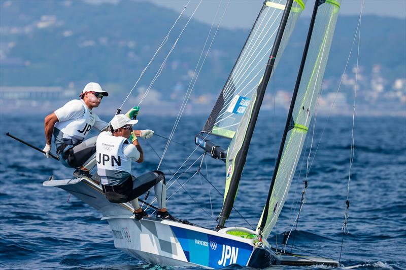 Team JPN on day 7 of the Tokyo 2020 Olympic Sailing Competition photo copyright Sailing Energy / World Sailing taken at  and featuring the 49er class