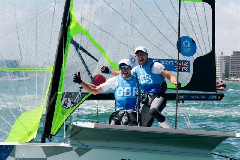 Dylan Fletcher and Stuart Bithell (GBR) take gold in 49er photo copyright Sailing Energy / World Sailing taken at  and featuring the 49er class