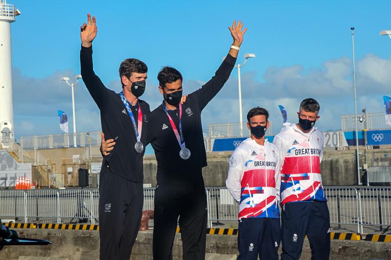 Peter Burling and Blair Tuke (NZL) Silver medalists - 49er - Tokyo2020 - Day 9- August 2, - Enoshima, Japan photo copyright Richard Gladwell - Sail-World.com / Photosport taken at Royal New Zealand Yacht Squadron and featuring the 49er class