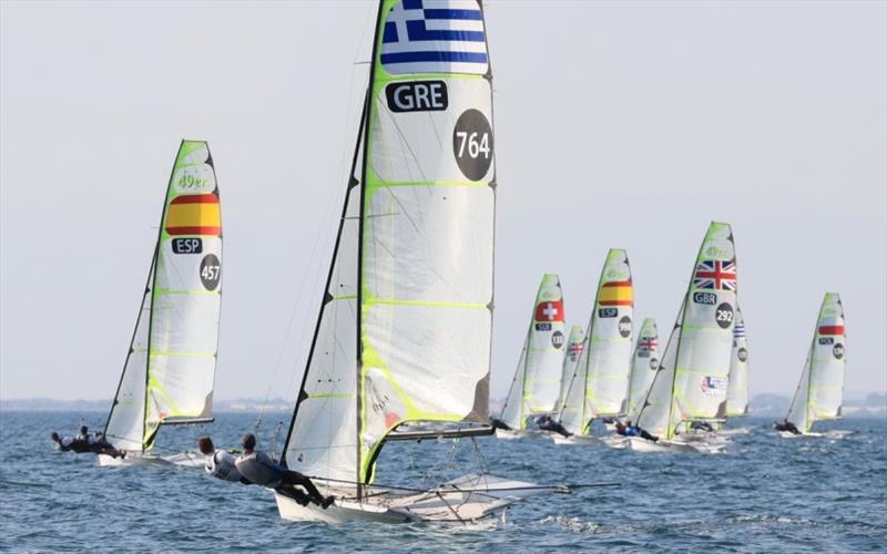 49er European Championships 2021 - Day 1 photo copyright Nikos Pantis taken at  and featuring the 49er class