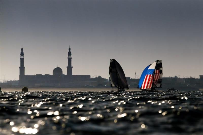 2021 Nacra 17, 49erFX and 49er World Championships in Mussanah - Day 1 photo copyright Sailing Energy / Oman Sail taken at Oman Sail and featuring the 49er class