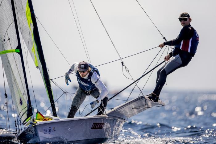 49er - Day 2 - 53rd Semaine Olympique Francais, Hyeres - April 2022 photo copyright Sailing Energy / FFVOILE taken at  and featuring the 49er class