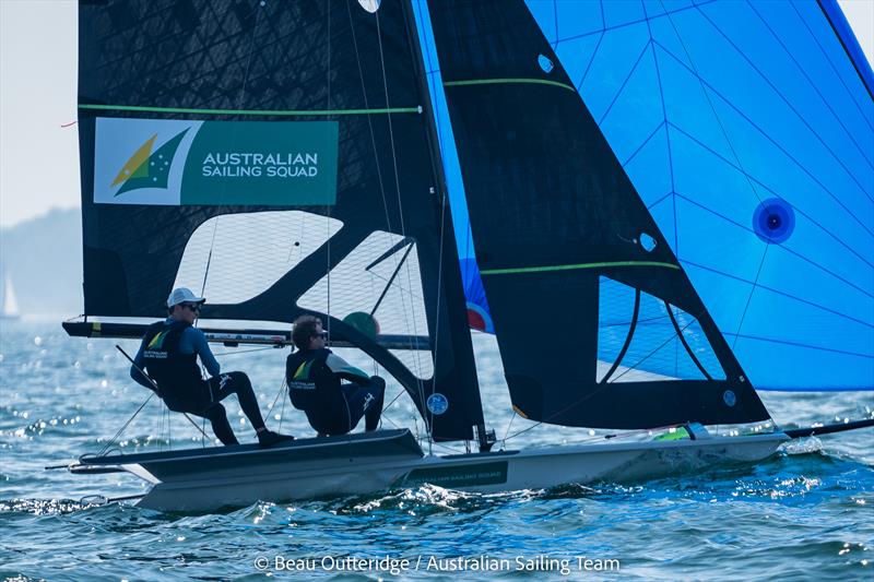 Tom Needham and Joel Turner photo copyright Beau Outteridge taken at Kieler Yacht Club and featuring the 49er class