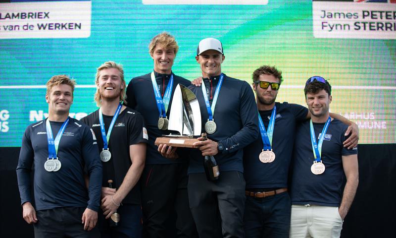 Medalists - 49er - Day 6 - European Championships - Aarhus, Denmark - July 2022 photo copyright Peter Brogger taken at Sailing Aarhus and featuring the 49er class