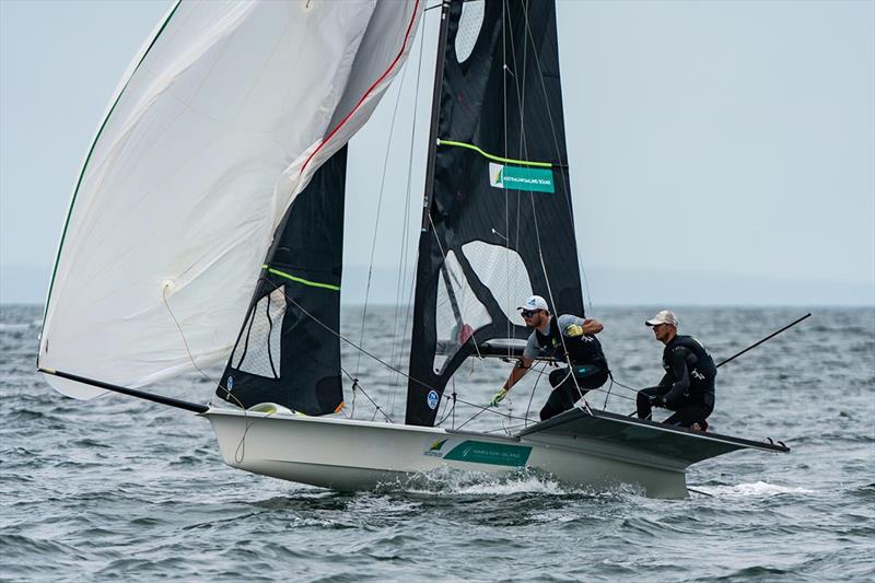 Tom Burton and Max Paul at Sail Melbourne 2023 photo copyright Beau Outteridge taken at Royal Brighton Yacht Club and featuring the 49er class