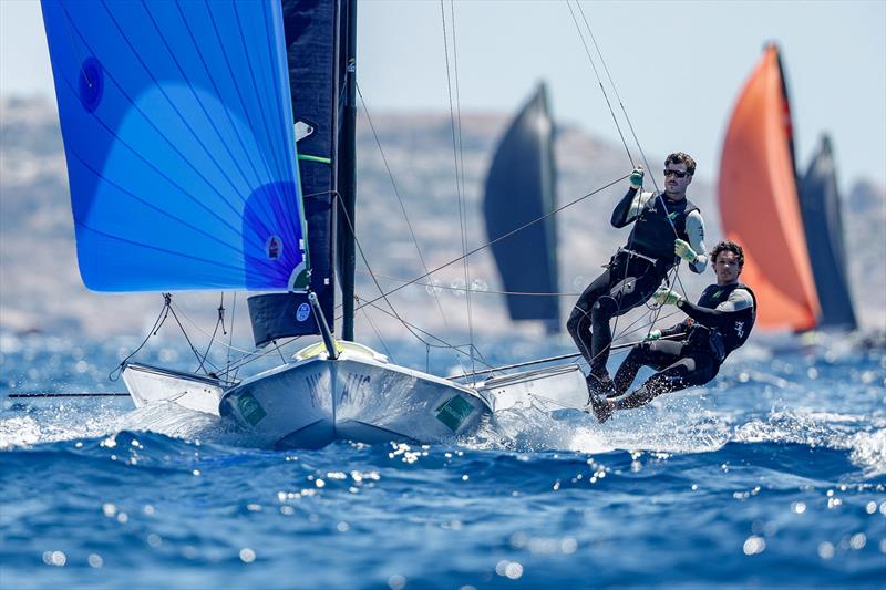 Jim Colley and Shaun Connor on their 49er skiff - photo © Mark Lloyd / World Sailing