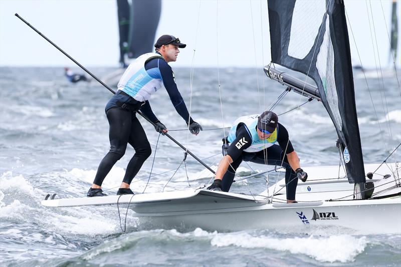 Isaac McHardie/Will McKenzie  - NZL - 49er -  Day 5, 2023 Allianz Sailing World Championships, The Hague, August 15, 2023  - photo © Sailing Energy / World Sailing