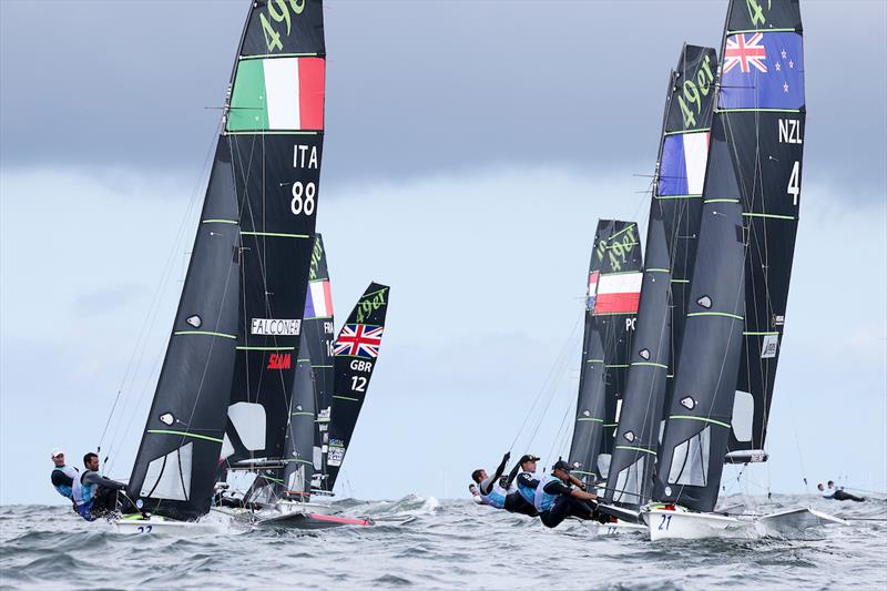 Isaac McHardie/Will McKenzie  - NZL - 49er -  Day 5, 2023 Allianz Sailing World Championships, The Hague, August 15, 2023  - photo © Sailing Energy / World Sailing