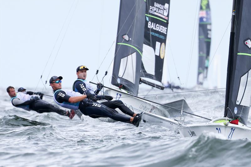 Isaac McHardie/Will McKenzie  - NZL - 49er -  Day 5, 2023 Allianz Sailing World Championships, The Hague, August 15, 2023  - photo © Sailing Energy / World Sailing