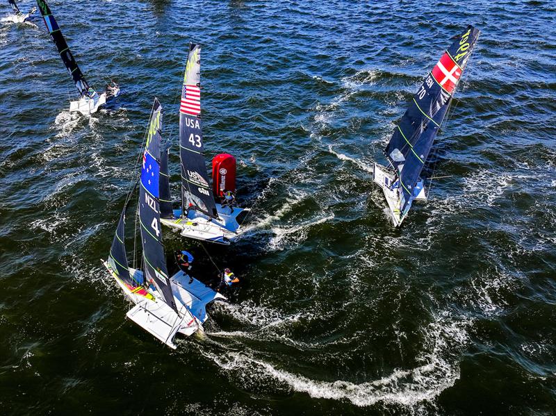 49er -  Day 6, 2023 Allianz Sailing World Championships, The Hague, August 16, 2023  - photo © Sailing Energy / World Sailing