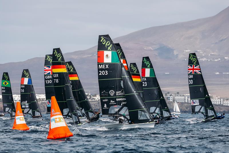 49er and 49erFX Worlds at Lanzarote day 2 photo copyright Sailing Energy / Lanzarote Sailing Center taken at Lanzarote Sailing Center and featuring the 49er class