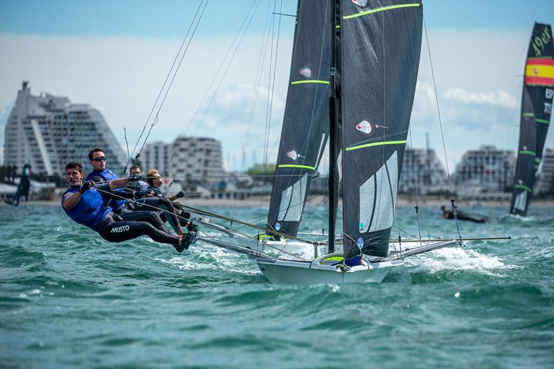 49er and 49erFX Europeans at La Grande Motte Day 1 photo copyright YCGM / Didier Hillaire taken at Yacht Club de la Grande Motte and featuring the 49er class