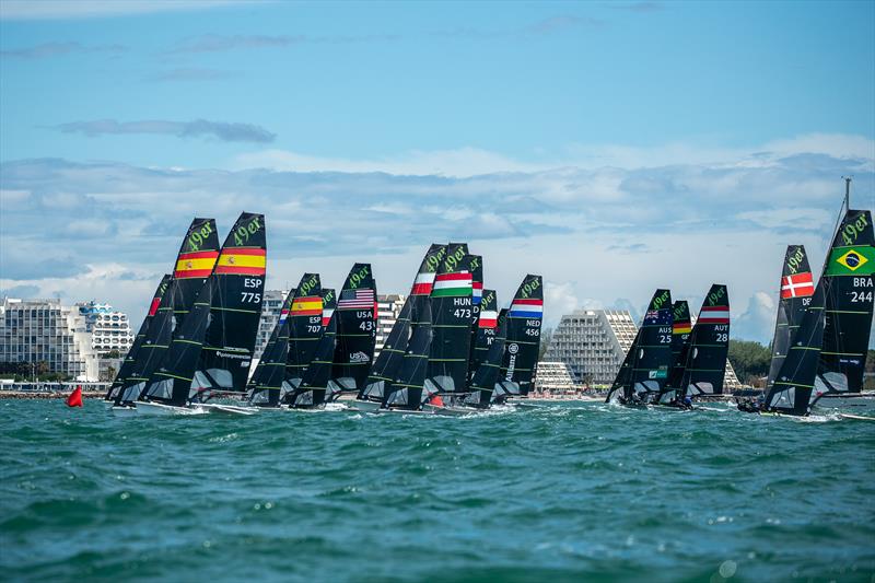 49er and 49erFX Europeans at La Grande Motte Day 1 photo copyright YCGM / Didier Hillaire taken at Yacht Club de la Grande Motte and featuring the 49er class