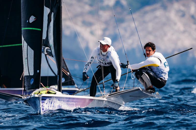 Jim Colley and Shaun Connor - Paris Olympic Sailing in Marseille, France - photo © Sailing Energy / World Sailing