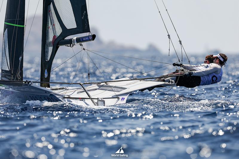 Peter James/ Fynn Sterritt (GBR) - 49er  - Marseille - Paris2024 Olympic Regatta - July 29, 2024 - photo © World Sailing / Sander van der Borch