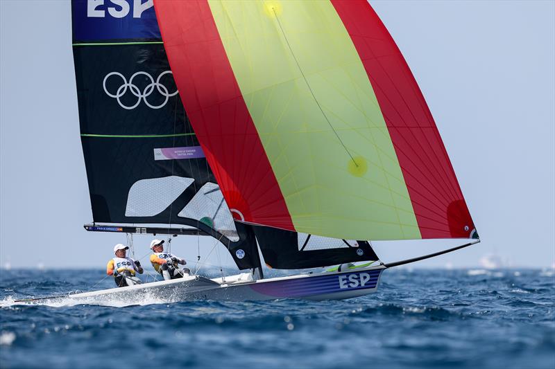Diego Botin le Chever & Florian Trittel Paul (ESP) - Medal race - Men's Skiff - Paris Olympic Sailing in Marseille, France August 2, 2024 - photo © World Sailing / Sander van der Borch