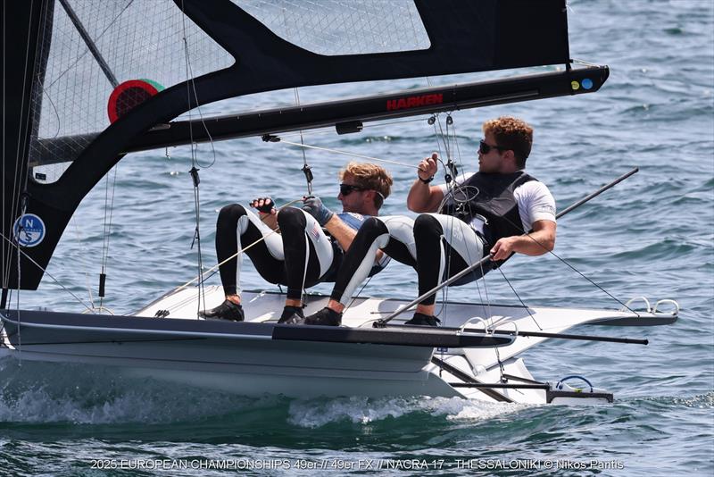 2025 49er, 49erFX, and Nacra 17 European Championships day 5 photo copyright Nikos Pantis taken at Nautical Club of Thessaloniki and featuring the 49er class