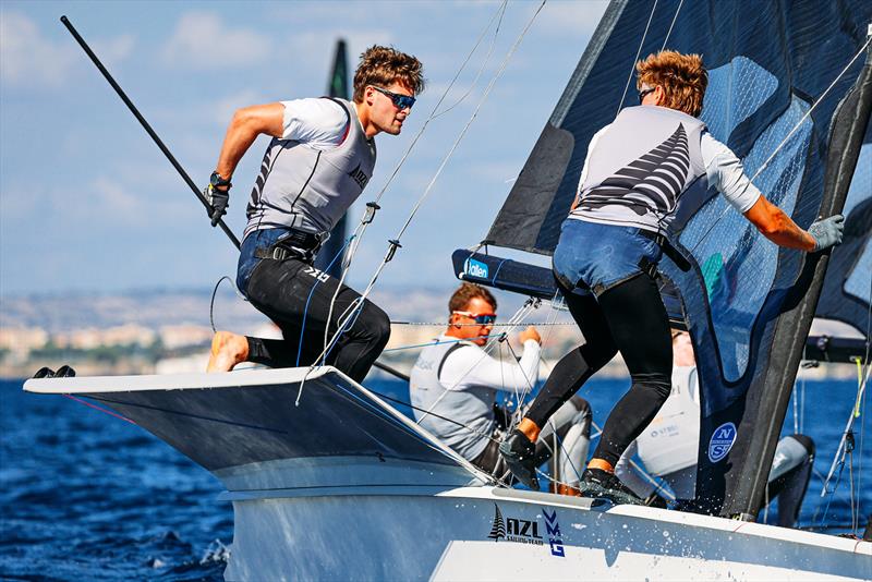 Mattias Coutts, Oscar Gunn (NZL) - 49er World Championships - Sardinia - October 2025 photo copyright Sailing Energy taken at Circolo della Vela Sicilia and featuring the 49er class