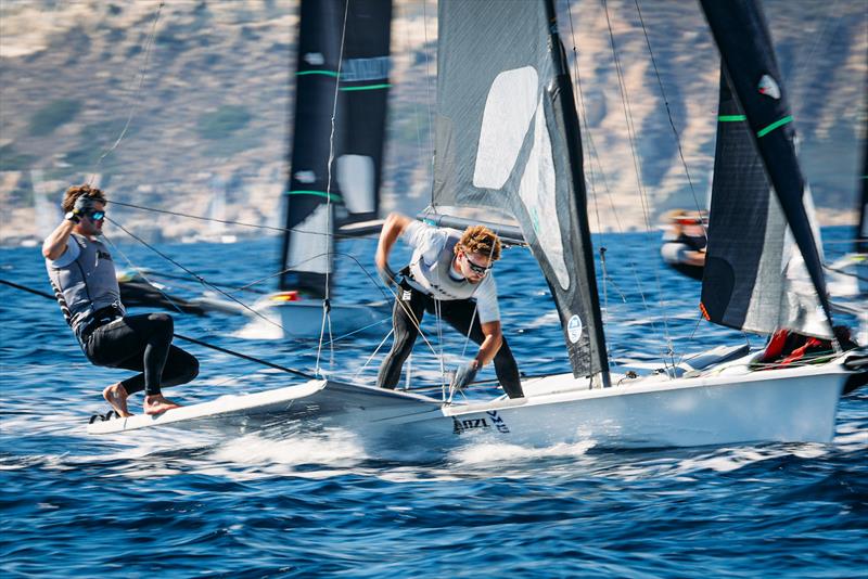 Mattias Coutts, Oscar Gunn (NZL) - 49er World Championships - Sardinia - October 2025 photo copyright Sailing Energy taken at Circolo della Vela Sicilia and featuring the 49er class