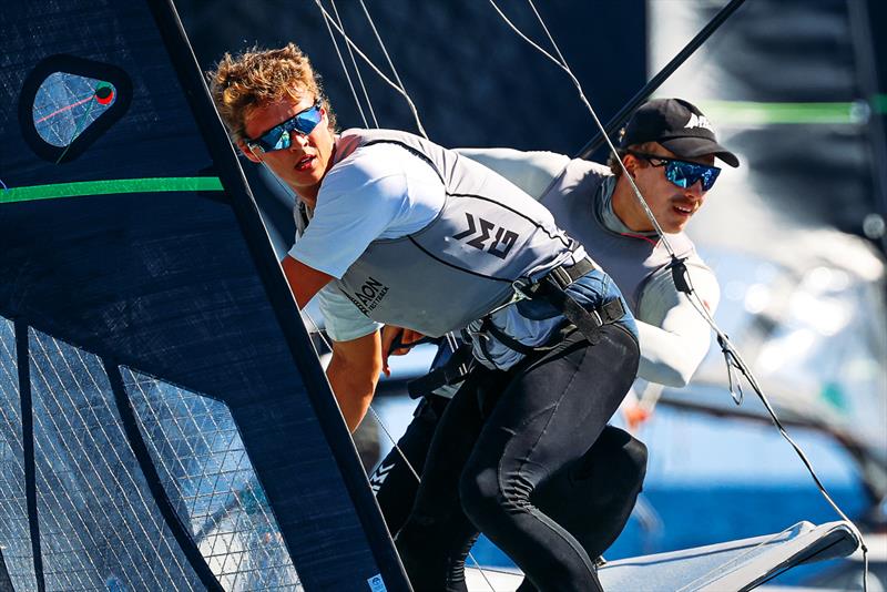 Hamish Mclaren, Francesco Kayrouz (NZL) - 49er World Championships - Sardinia - October 2025 photo copyright Sailing Energy taken at Circolo della Vela Sicilia and featuring the 49er class