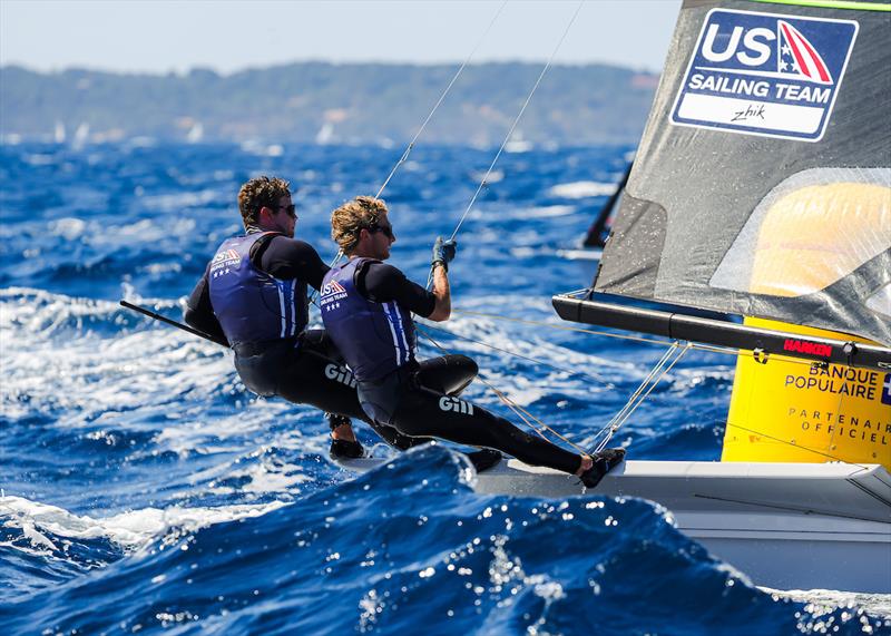 49er - Nevin Snow / Ian MacDiarmid (USA) - photo © Sailing Energy / French Olympic Week Hyères - TPM
