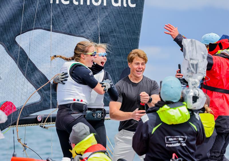 New 49erFX World Champions Pia Dahl Andersen and Nora Edland photo copyright Sailing Energy / 49er and Nacra Class taken at Institut National du Nautisme and featuring the 49er class