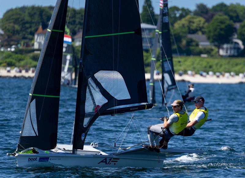Nevin Snow and his bowman Ian Macdiarmid (USA) dominate the 49er standings at Kieler Woche - photo © Felix Diemer / Kieler Woche