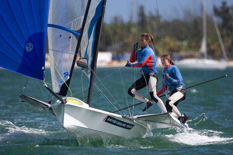 49er FX bronze for Frances Peters & Nicola Groves at ISAF Sailing World Cup Miami photo copyright Richard Langdon / Ocean Images taken at Coconut Grove Sailing Club and featuring the 49er FX class