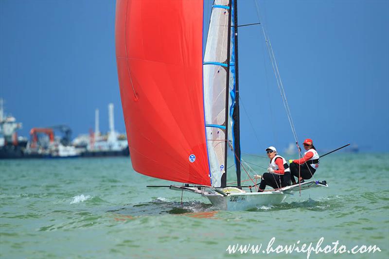 Southeast Asian Games day 6 photo copyright Howie Photogaphy / www.howiephoto.com taken at Singapore Sailing Federation and featuring the 49er FX class