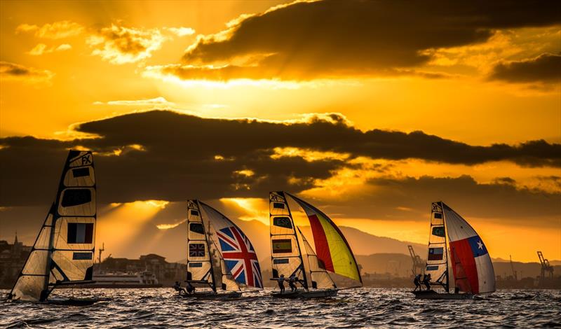 49er FX racing at the Rio 2016 Olympic Sailing Competition photo copyright Sailing Energy / World Sailing taken at  and featuring the 49er FX class