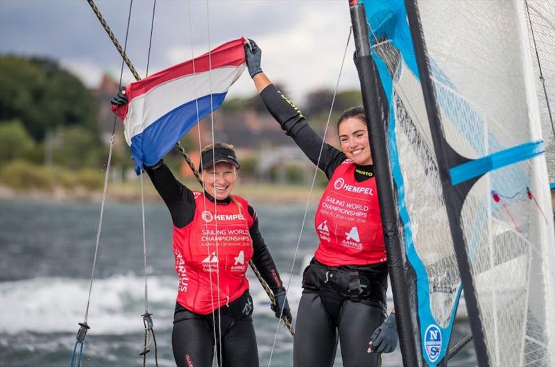 49er FX gold for Annemiek Bekkering and Annette Deutz at Sailing World Championships Aarhus photo copyright Sailing Energy / World Sailing taken at Sailing Aarhus and featuring the 49er FX class