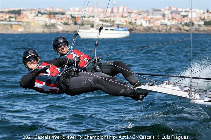 Cascais 49er & 49erFx Championship day 3 photo copyright Luis Fráguas taken at Clube Naval de Cascais and featuring the 49er FX class