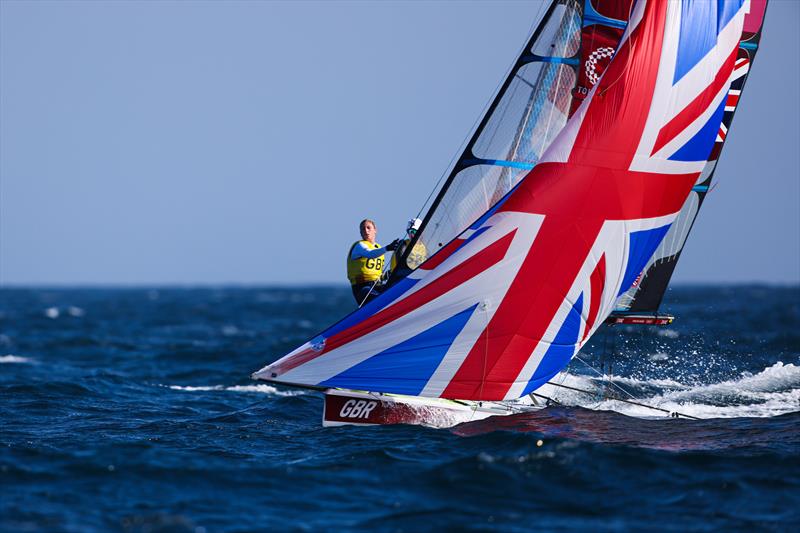 Charlotte Dobson and Saskia Tidey (GBR) in the Women's 49er FX on Tokyo 2020 Olympic Sailing Competition Day 4 photo copyright Sailing Energy / World Sailing taken at  and featuring the 49er FX class
